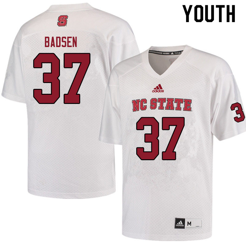 Youth #37 Michael Badsen NC State Wolfpack College Football Jerseys Sale-White - Click Image to Close